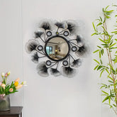 Black and Silver Botanical Wall Art Mirror